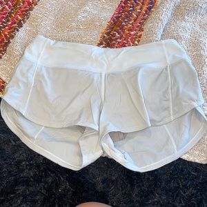 White speed up lululemon shorts
